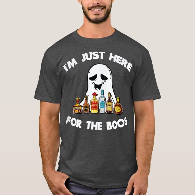 Jag är här för Boos Halloween-drycken öl T Shirt (Framsida)