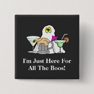 Jag är här för Boos Halloween Ghost-knappen Knapp
