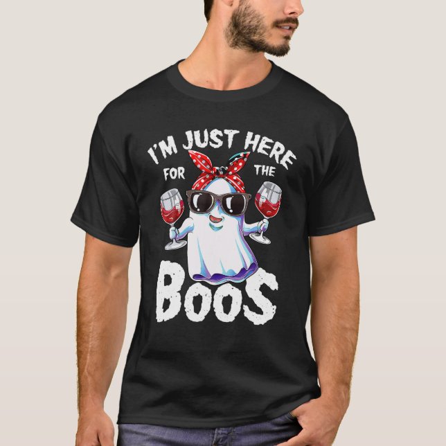 Jag är här för Boos Halloween Women Ghost C T Shirt (Framsida)