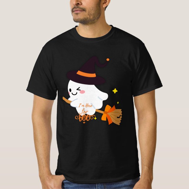 Jag är här för Boos Happy halloween T-Shirt (Framsida)