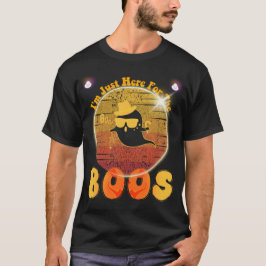 Jag är här för Boos Retro Groovy Halloween T Shirt