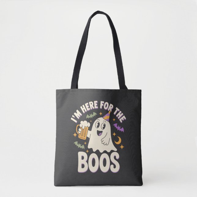 Jag är här för Buorna Rolig Halloween Tygkasse (Framsida)