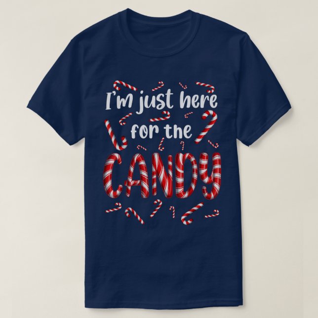 Jag är här för Candy cane Sweets Tester Gift T Shirt (Design framsida)