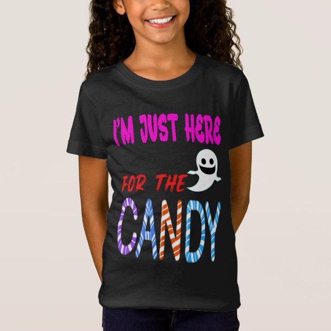 Jag är här för Candy - Funny Halloween Kids T Shirt (Framsida)
