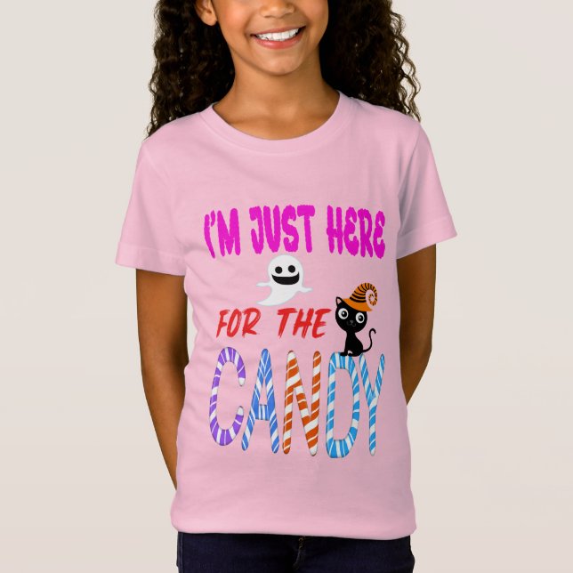 Jag är här för Candy - Funny Halloween Kids T Shirt (Framsida)