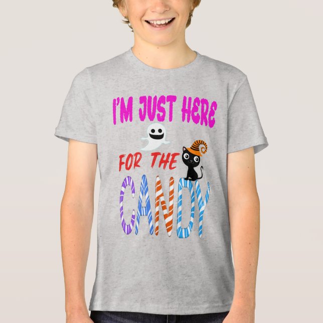 Jag är här för Candy - Funny Halloween Kids T Shirt (Framsida)
