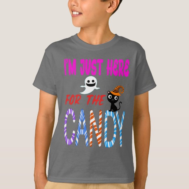 Jag är här för Candy - Funny Halloween Kids T Shirt (Framsida)