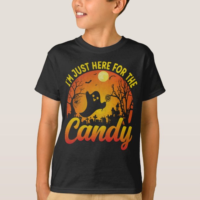 Jag är här för Candy Halloween T Shirt (Framsida)
