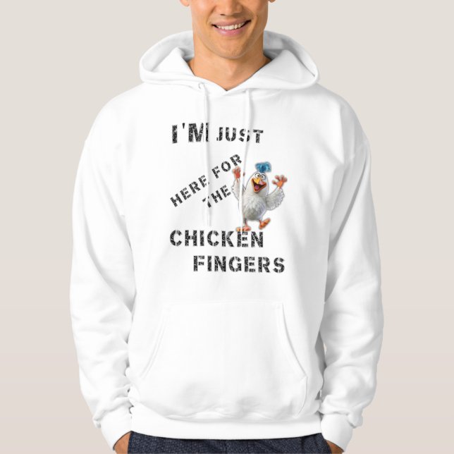 Jag är här för Chicken Finger Hoodie (Framsida)