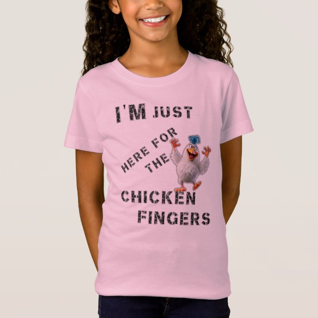 Jag är här för Chicken Finger T Shirt (Framsida)