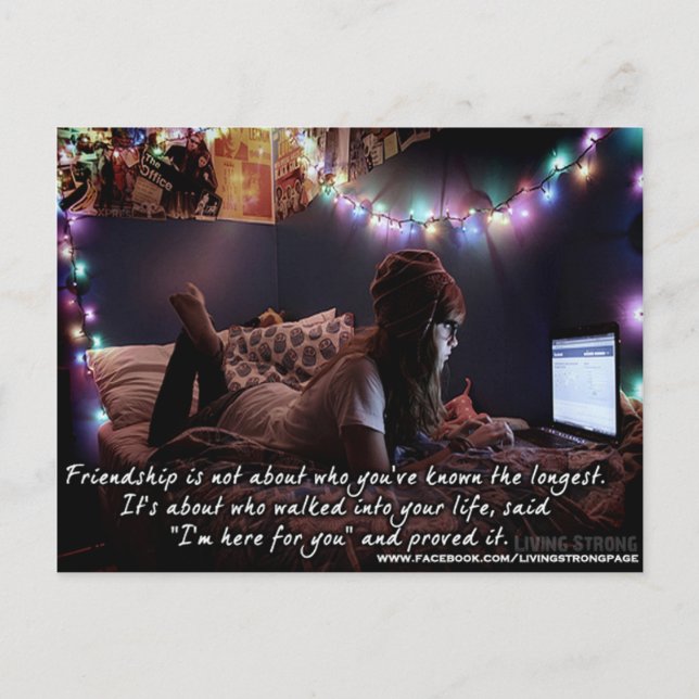 Jag är här för din vänskap vykort (Framsida)