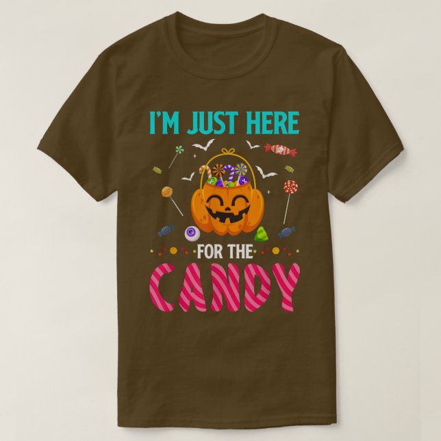 Jag är här för godis Halloween fest-sötsaker T Shirt (Design framsida)
