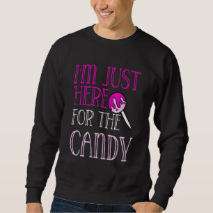 Jag är här för godiset Halloween Cute Lollipo Lång Ärmad Tröja