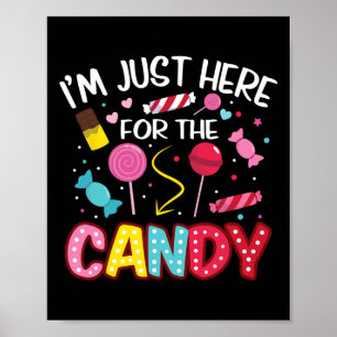 Jag är här för godiset Halloween Cute Lollipo Poster