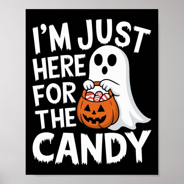 Jag är här för godiset Halloween Pun Lollipop Poster (Framsidan)
