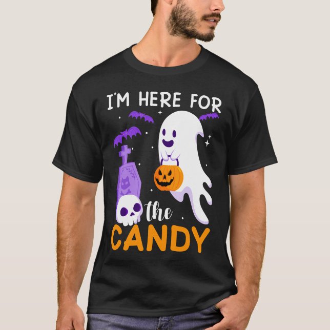 Jag är här för godiset t shirt (Framsida)