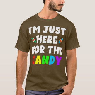 Jag är här för godismaten Halloween Humor Te T Shirt