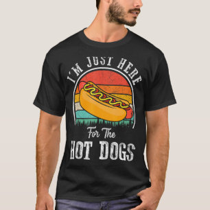 Jag är här för Hetten Hundar Foodie Weiner Retr T Shirt