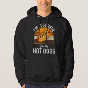 Jag är här för Hetten Hundar Funny Foodie Weiner Hoodie