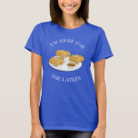Jag är här för Latkes Tecknade figurer T Shirt<br><div class="desc">En t-shirt som låter dig erkänna att du är där för låset. Resten av din Hanukkah firande,  förstås. Men... även spärrarna.</div>