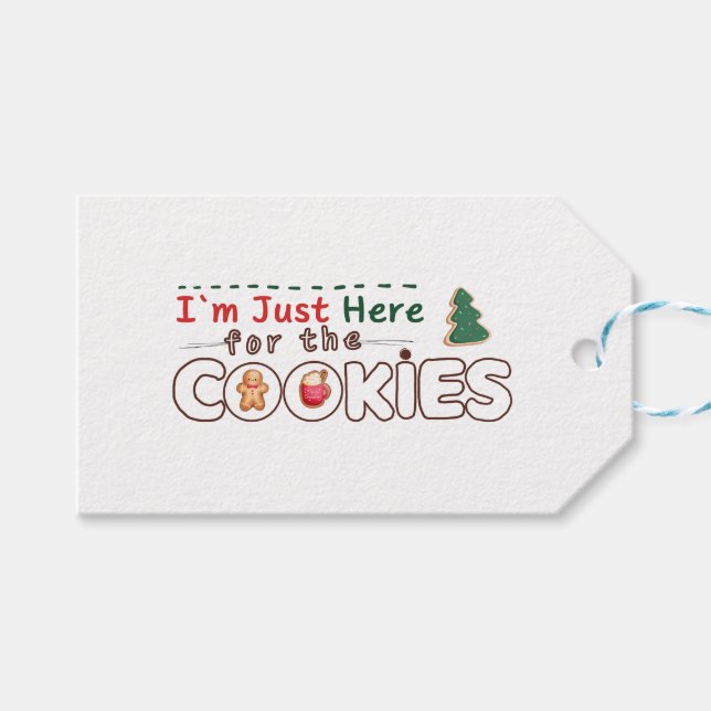 Jag är här för Märkrn Cookies Gift Presentetikett (Framsidan (Horisontell))