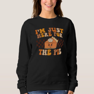 Jag är här för Paj Retro Groovy Thanksgiin T Shirt