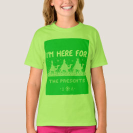 Jag är här för presenter t shirt
