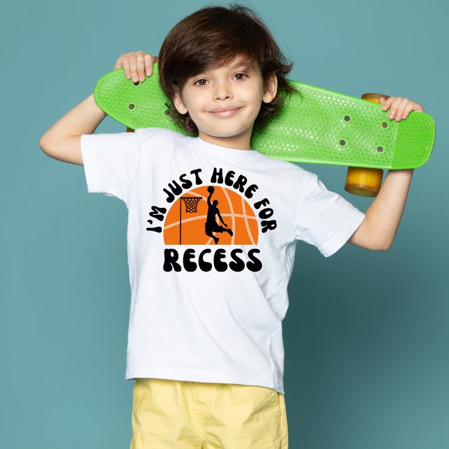 Jag är här för Recess Basketball Back to school T Shirt (I'm Just Here for Recess Basketball Back to School Clothing for Boys)