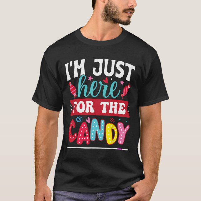Jag är här för Roligten Julhallowee. T Shirt (Framsida)