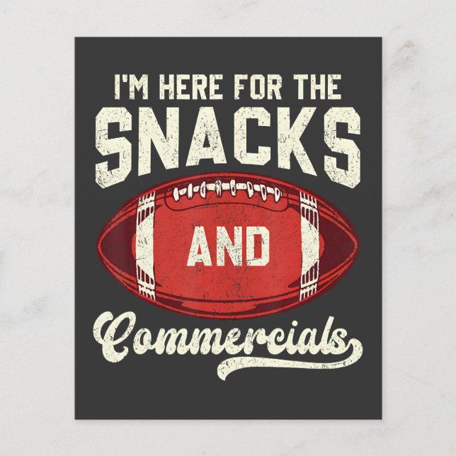 Jag är här för snacks och reklam fotboll flygblad (Framsidan)