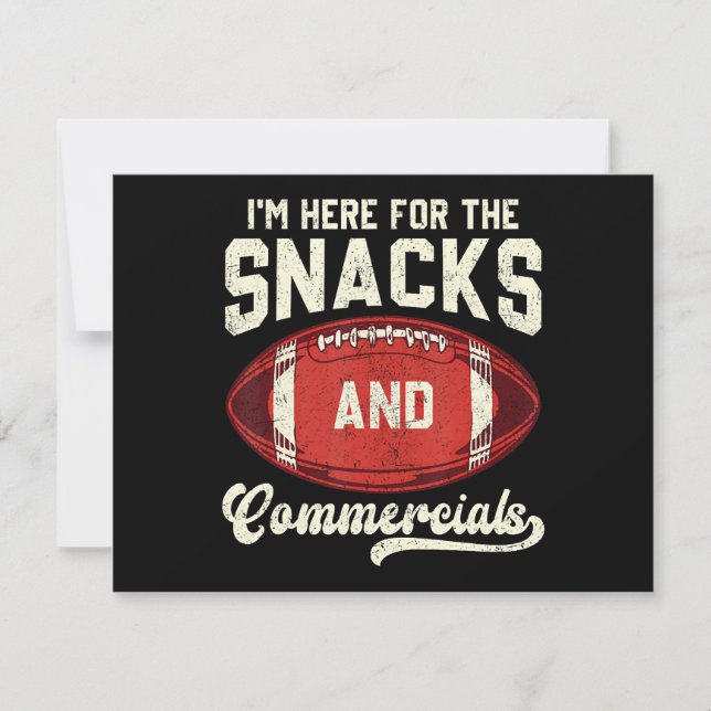 Jag är här för snacks och reklam fotboll inbjudningar (Framsida)