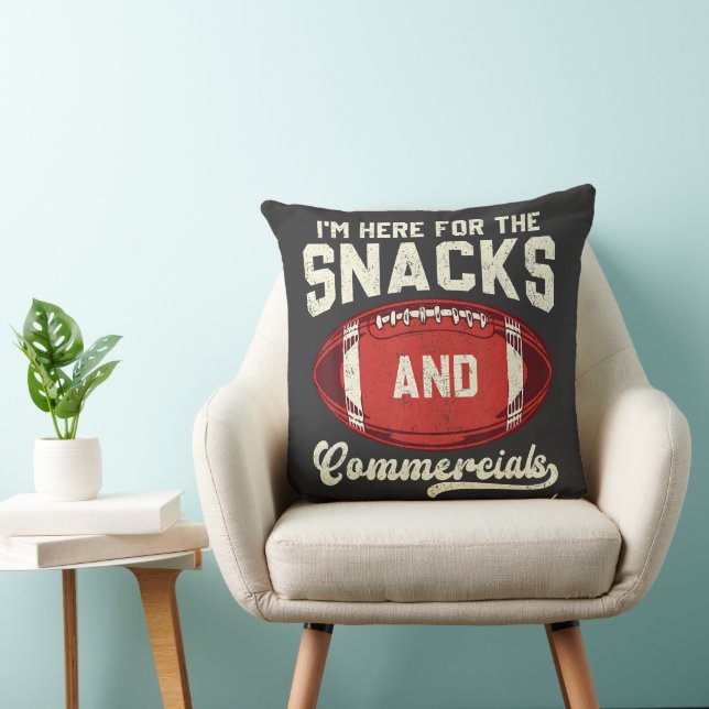 Jag är här för snacks och reklam fotboll kudde (Stol)