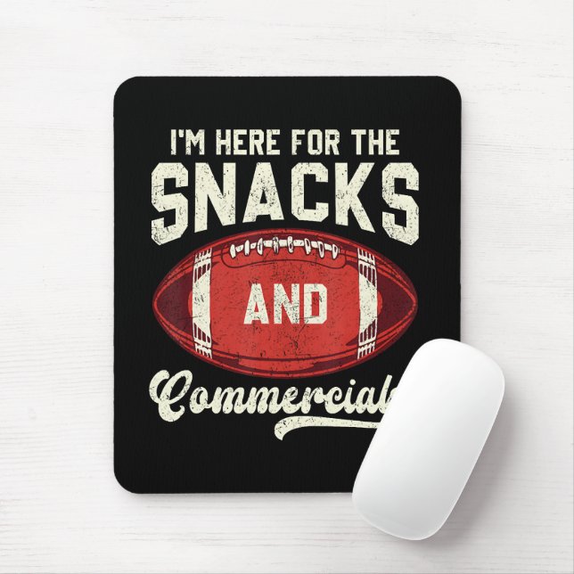 Jag är här för snacks och reklamfilmer fotboll musmatta (Med mus)
