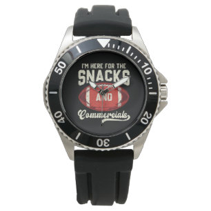 Jag är här för snacks och reklamfotboll armbandsur