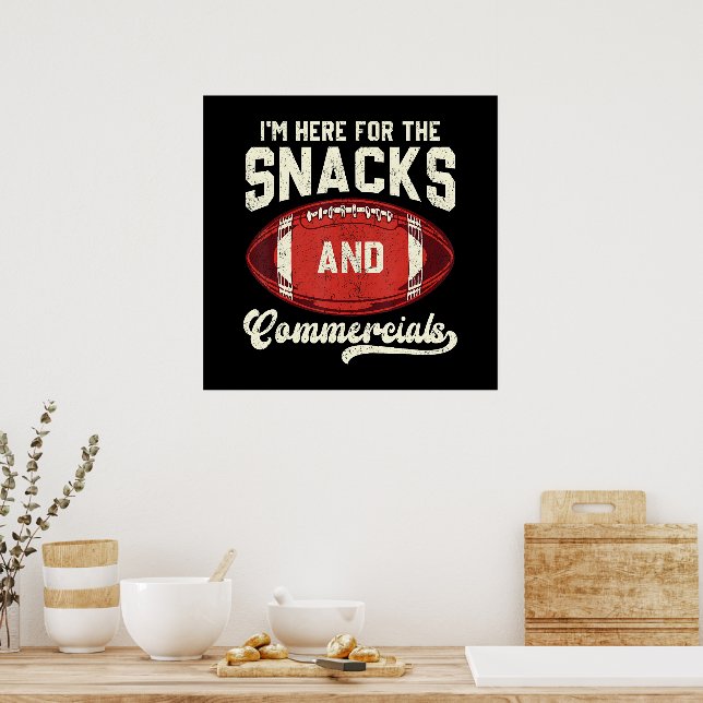 Jag är här för snacks och reklamfotboll poster (Kök)