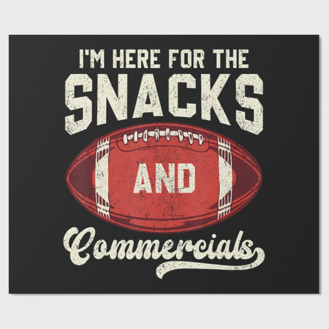 Jag är här för snacks och reklamfotboll presentpapper (Platt)