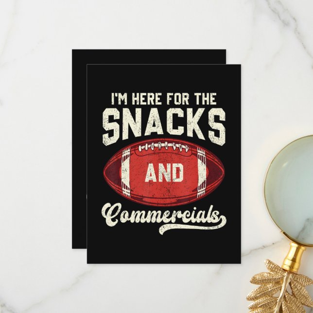 Jag är här för snacks och reklamfotboll tack kort (Fram/Back In Situ)