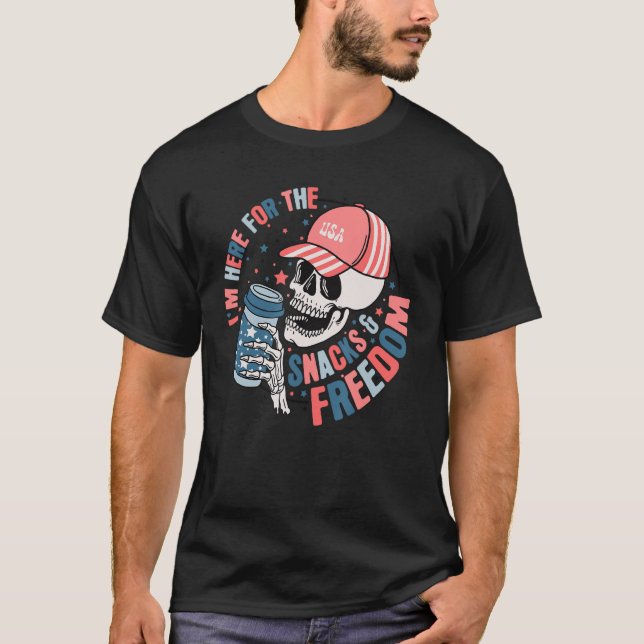 Jag är här för sniglar och frihet 4 juli Skele T Shirt (Framsida)