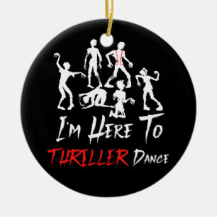 Jag är här till Thriller Dance Halloween Zombies Julgransprydnad Keramik