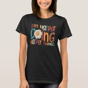 Jag är Harper Doing Harper Sak Groovy Retro Harpe T Shirt