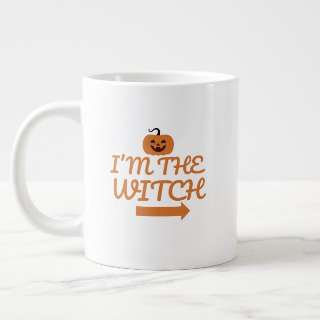 Jag är Häxans Kaffemugg Jumbo Mugg (Vänster)