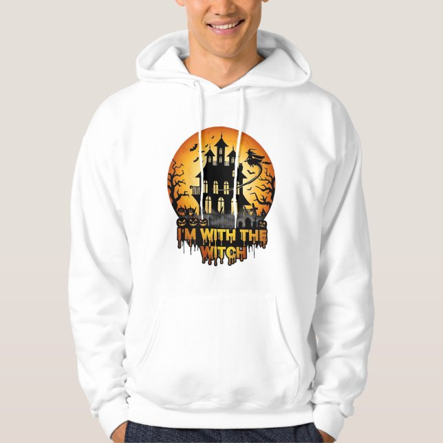 Jag är Häxans Spökhus Fullmåne Pumpa Hoodie (Framsida)
