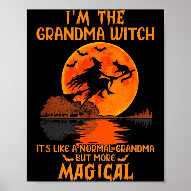 Jag är häxfarmor som en vanlig farmor halloween poster (Framsidan)