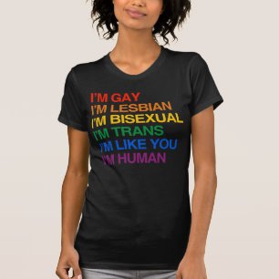 JAG ÄR HBTQ JAG ÄR MÄNNISKA T SHIRT