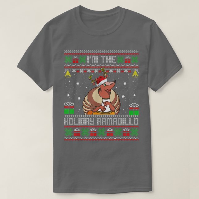Jag är helgdag armadillo-roliga julsotare u t shirt (Design framsida)