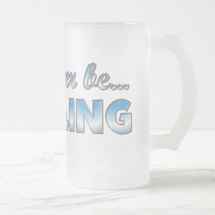 Jag är hellre BOWLING (blå) Frostat Ölglas
