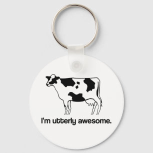 Jag är helt och hållet Fantastisk Funny Cow Keycha Nyckelring
