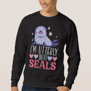 Jag är helt till seals Djur Marin Biolog Havet Lång Ärmad Tröja