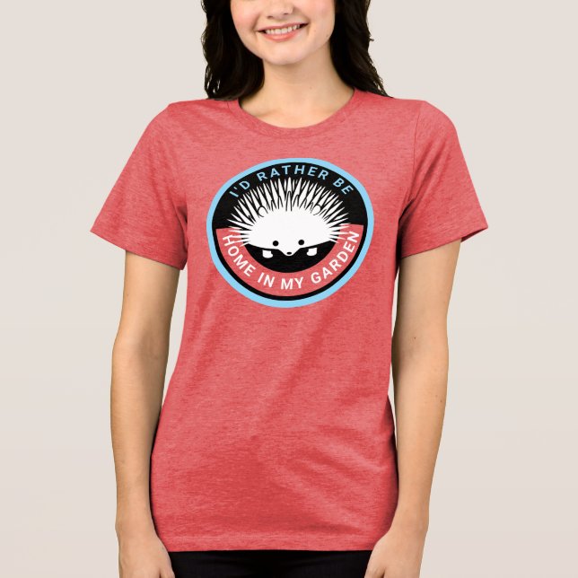 Jag är hemma i min Garden Cute Hedgehog T Shirt (Framsida)