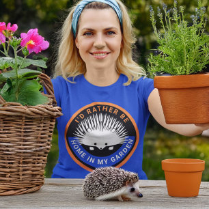 Jag är hemma i min Garden Cute Hedgehog T Shirt